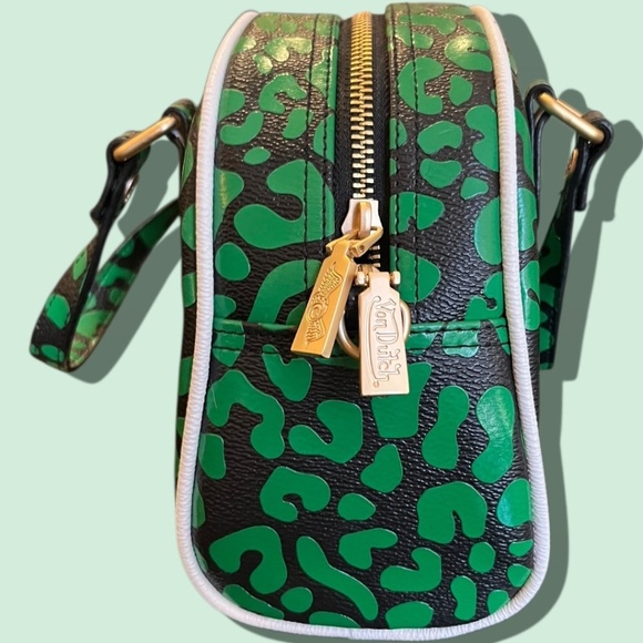 Authentic Von Dutch Lime Cheetah Bowling Bag Crossbody Purse Y2K Retro Vibe - Picture 6 of 14